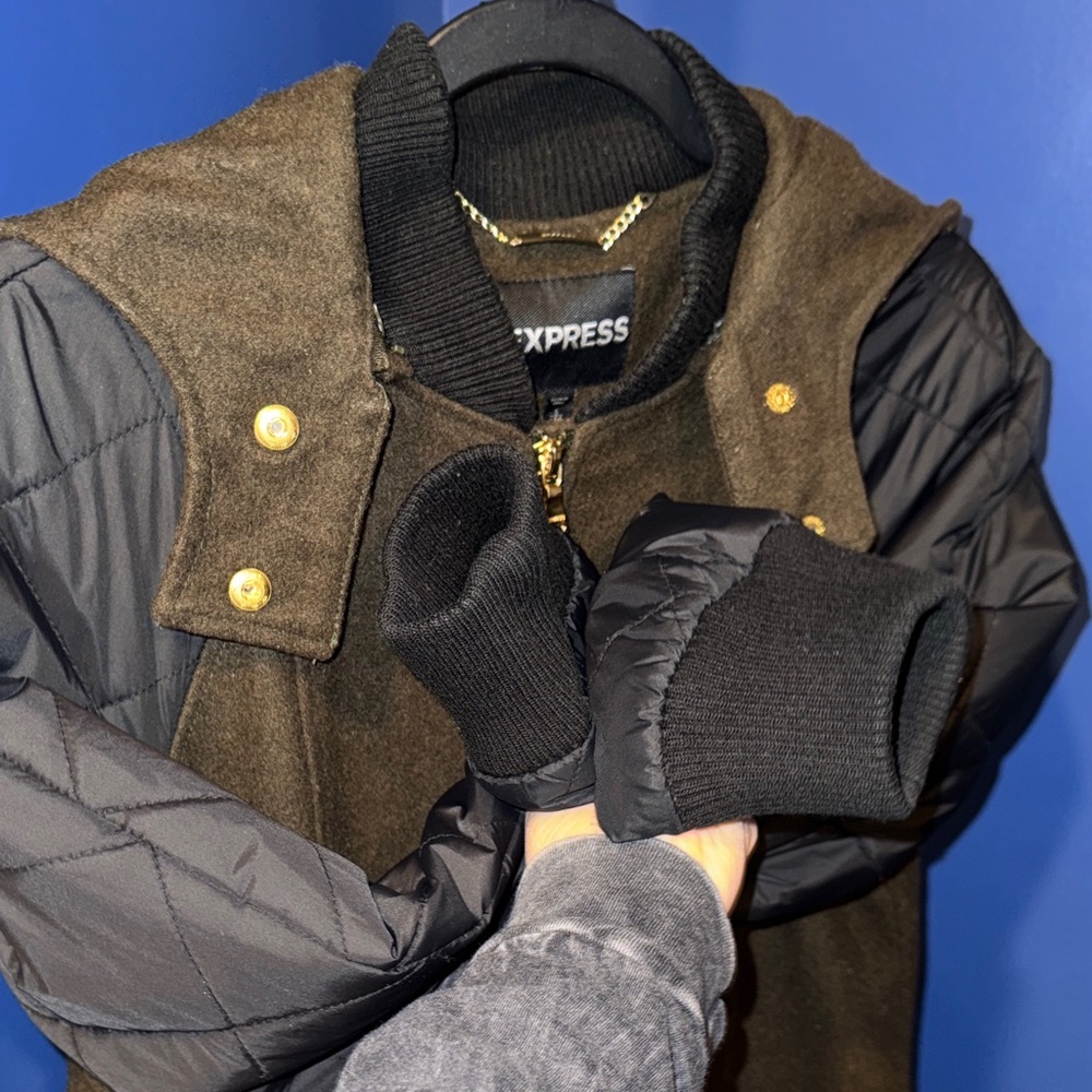 Express- Black and Brown Utility Jacket Size Small - Picture 9 of 17